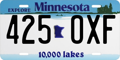 MN license plate 425OXF