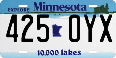 MN license plate 425OYX