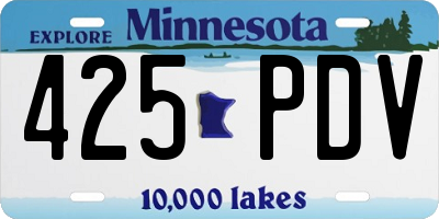 MN license plate 425PDV