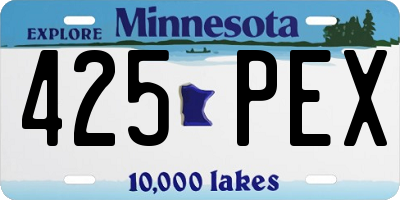 MN license plate 425PEX