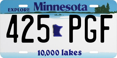 MN license plate 425PGF