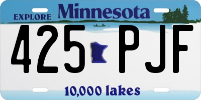 MN license plate 425PJF