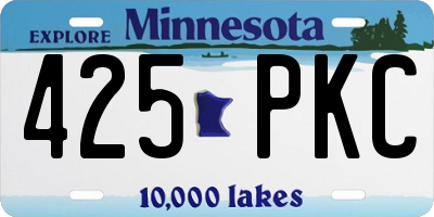 MN license plate 425PKC