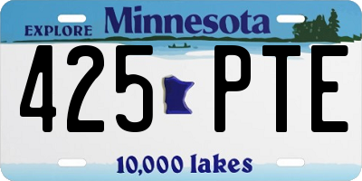 MN license plate 425PTE