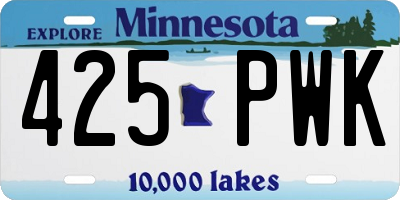 MN license plate 425PWK