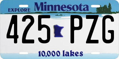 MN license plate 425PZG
