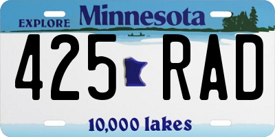 MN license plate 425RAD