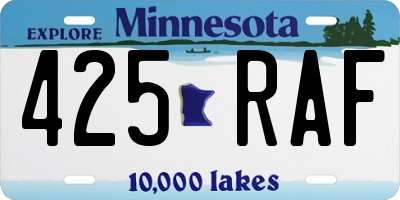MN license plate 425RAF