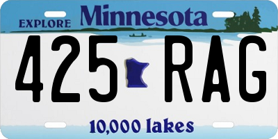 MN license plate 425RAG