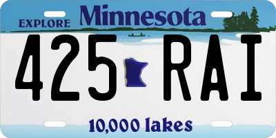 MN license plate 425RAI