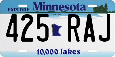 MN license plate 425RAJ