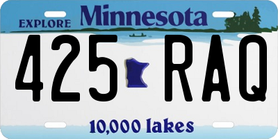 MN license plate 425RAQ