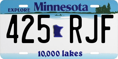 MN license plate 425RJF
