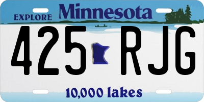 MN license plate 425RJG