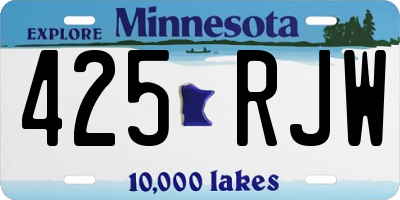 MN license plate 425RJW