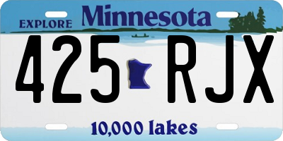 MN license plate 425RJX