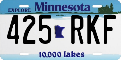 MN license plate 425RKF