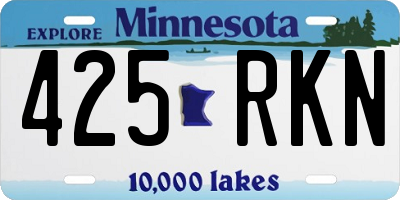 MN license plate 425RKN