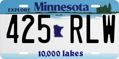 MN license plate 425RLW