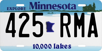 MN license plate 425RMA
