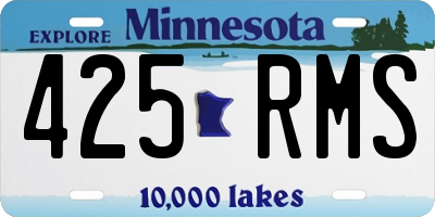 MN license plate 425RMS