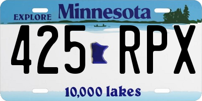 MN license plate 425RPX