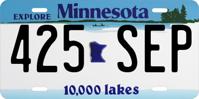 MN license plate 425SEP