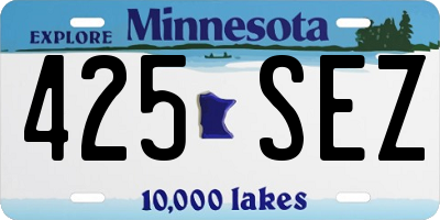 MN license plate 425SEZ