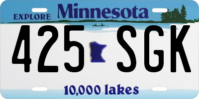 MN license plate 425SGK