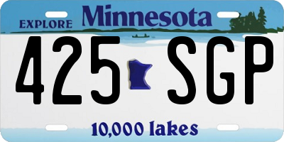 MN license plate 425SGP
