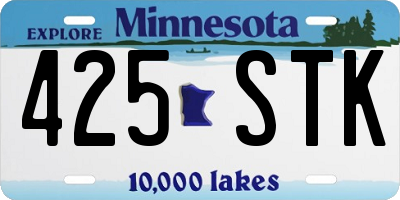 MN license plate 425STK
