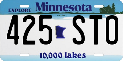 MN license plate 425STO