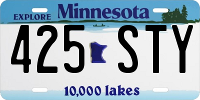 MN license plate 425STY
