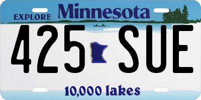 MN license plate 425SUE