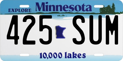 MN license plate 425SUM