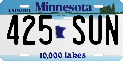 MN license plate 425SUN