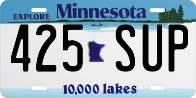 MN license plate 425SUP