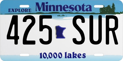 MN license plate 425SUR