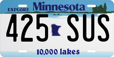 MN license plate 425SUS