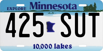 MN license plate 425SUT