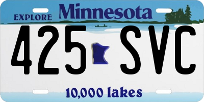 MN license plate 425SVC