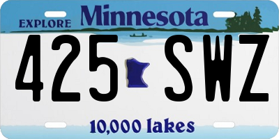 MN license plate 425SWZ