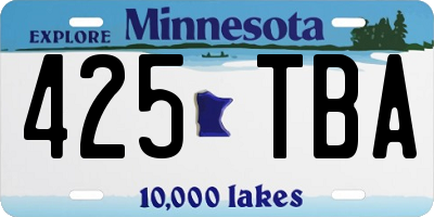 MN license plate 425TBA