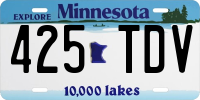MN license plate 425TDV