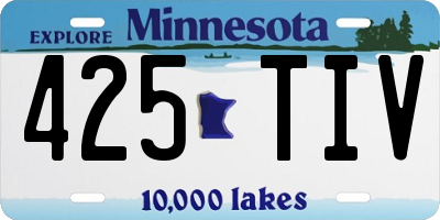 MN license plate 425TIV