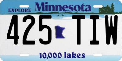 MN license plate 425TIW