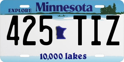 MN license plate 425TIZ
