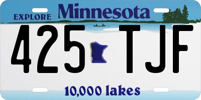 MN license plate 425TJF