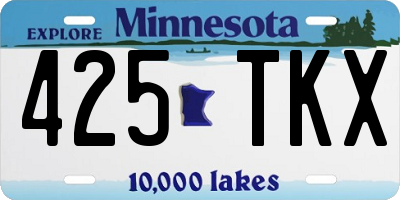 MN license plate 425TKX