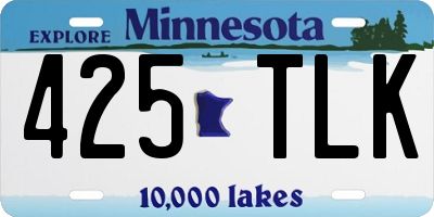 MN license plate 425TLK